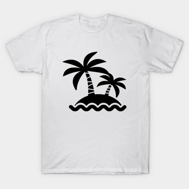 Palm Tree Island Silhouette T-Shirt by AustralianMate